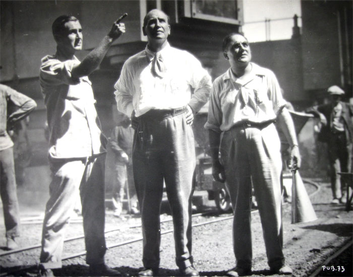 With Rev Hitchcock on the set of The Three Passions (1929)